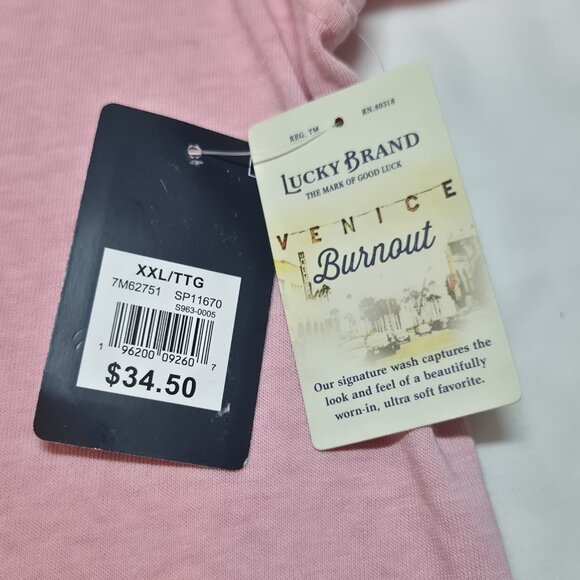 Lucky Brand Men's Size XXL T-Shirt Short Sleeve Pink (51) - Picture 11 of 12